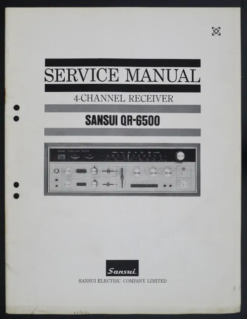 Original SANSUI QR-6500 4-Channel Receiver Service-Manual/Diagram/Part List o153