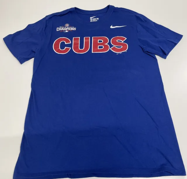 Nike Tee Chicago Cubs 2016 World Series Champions T-shirt Roster MLB Medium