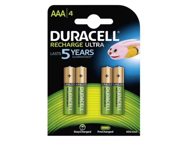 4 x Duracell Micro AAA Akku 850 mAh HR03 Ultra Rechargeable NiMH Battery