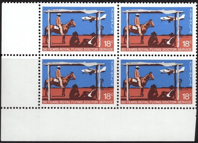 1978 AUSTRALIA 50 Years Royal Flying Doctor Service Bottom L H Block Of 