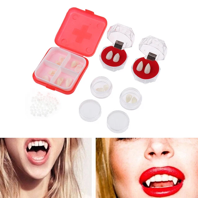 2 pz zanne per denti di vampiro giocattoli resina sicura protesi di Halloween denti cosplay Pro-H7