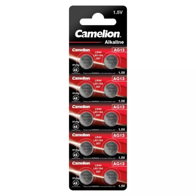 Shop-Story - CAMAG13: Pack Of 10 Battery Camelion Alkaline AG13/LR44/LR1154