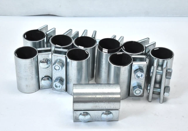 Lot of 10 Morris 1-1/2" Couplings w Black Gasket 2 Bolt 48.3mm Fits 1.9" OD