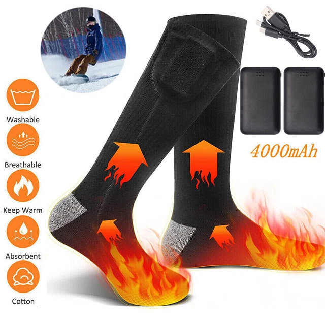 Electric Heated Socks Foot Winter Warmer Rechargeable Battery Power Women & Men