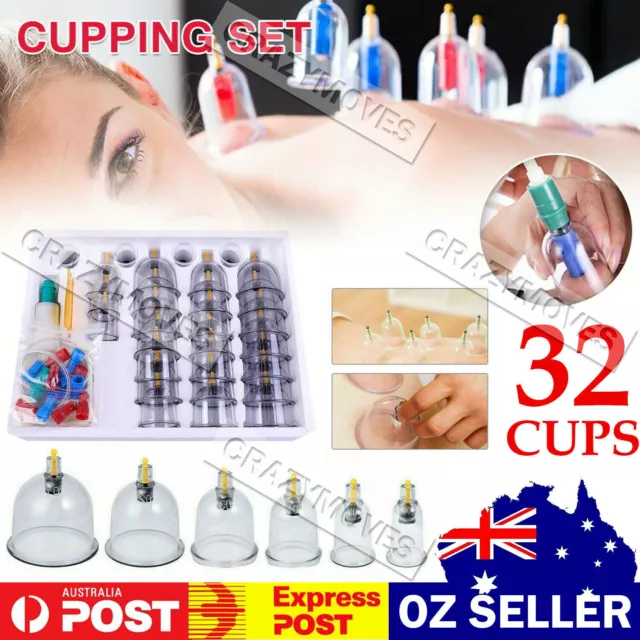32 Cups Set Vacuum Massage Cupping Pain Relief Acupuncture Suction Massager