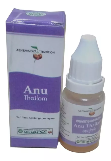 Pack of 6 Vaidyaratnam  Anu Thailam / Oil 10ml each, FAST SHIPPING