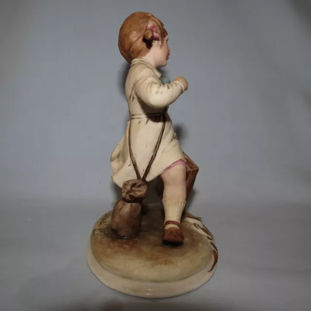 fine quality CAPO DI MONTE ITALY figure of SCHOOLGIRL signed B Merli 2