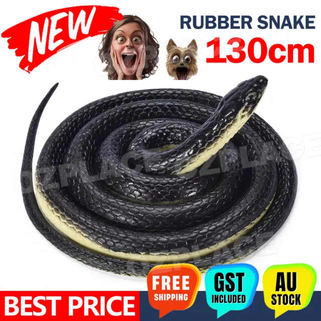 1.3M Rubber Snakes Realistic Trick Simulation Whimsy Fake Garden Pretend Toy AU