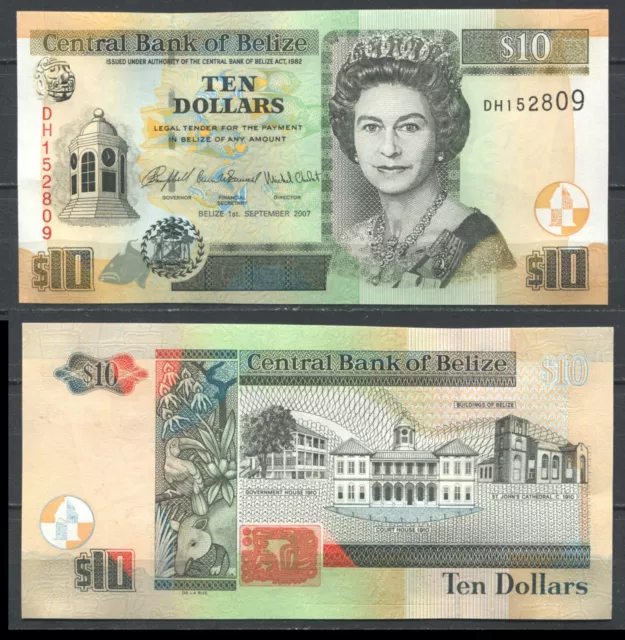 Belize 2007 • P# 68c • 10 dollars • Queen Elizabeth II • UNC (N-485) QE2