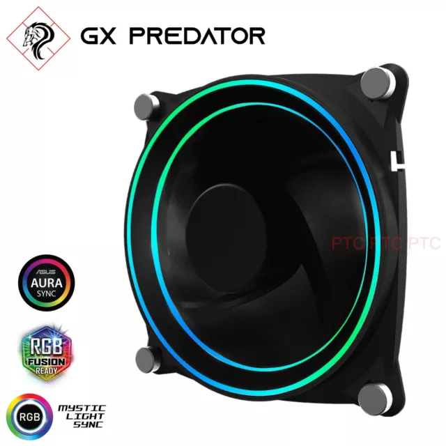 120mm Dual Ring RGB PWM Fan GX Pradetor computer PC case heat sink CPU cooling