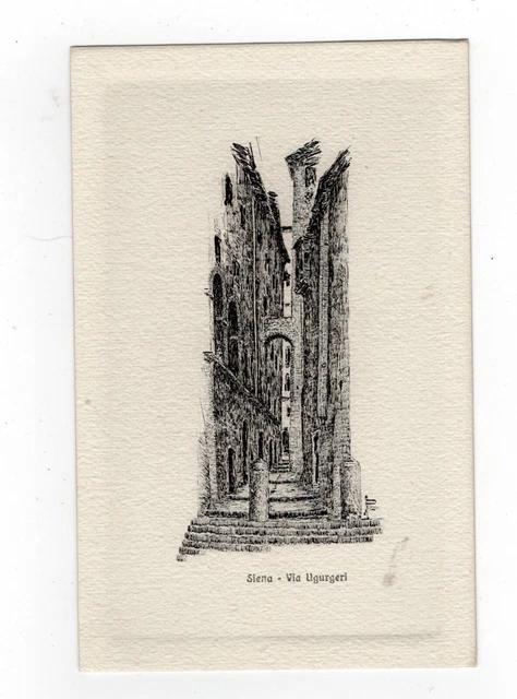 Siena  Via Ugurgeri Cartolina Nr 21  Ill.  Petrucci  Ediz.giuntini Nv