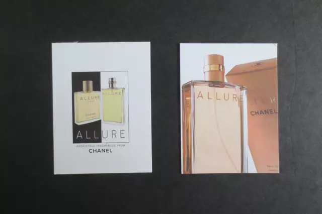 2 x Chanel Allure Perfume Fragrance Advertising Blotter Cards LOT 2