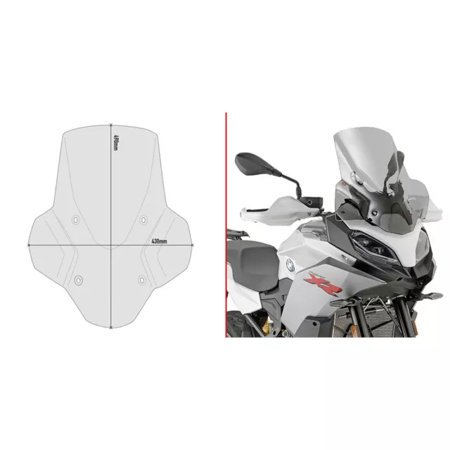 GIVI D5137S Pare-Brise Fumée 49X43CM Haut + 23CM pour BMW F900 XR 2020