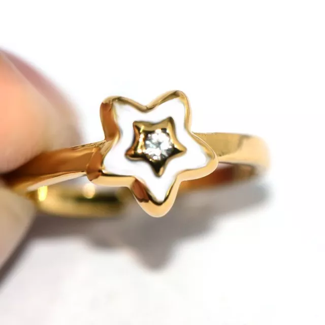 Safety Childrens Jewelry Kids Toddler Little Girls Open Ring Star White Size 3