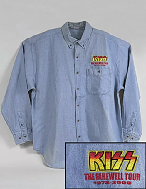 Kiss Shirt - Farewell Tour - Denim - Long Sleeve - Usa  2000 - Xl - S280401