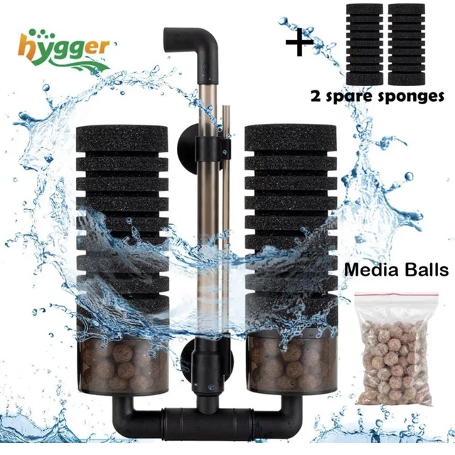 HYGGER AQUARIUM DOUBLE Sponge Filter Biological and Mechanical