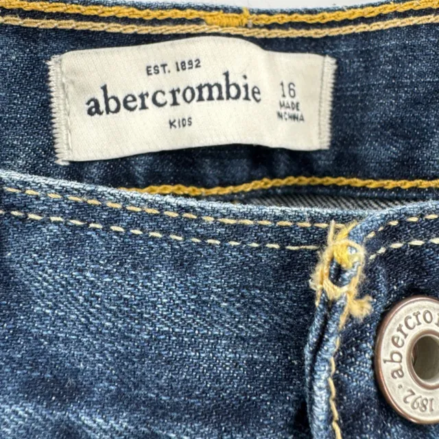 ABERCROMBIE KIDS STRAIGHT Leg Dark Wash Jeans Youth Boys Size 16 Blue ...
