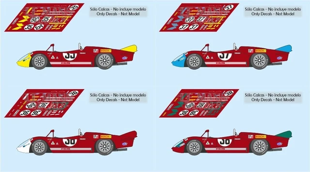 Autocollants Décalcomanies Alfa Romeo T33/3 Le Mans 1970 - Échelles 1:18 à 1:43 - Marque Le Mans Decals