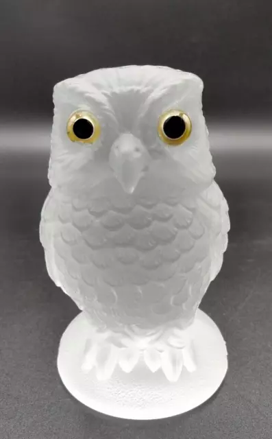 Vintage Crystal Summit Art Glass OWL Bird Paperweight Figurine