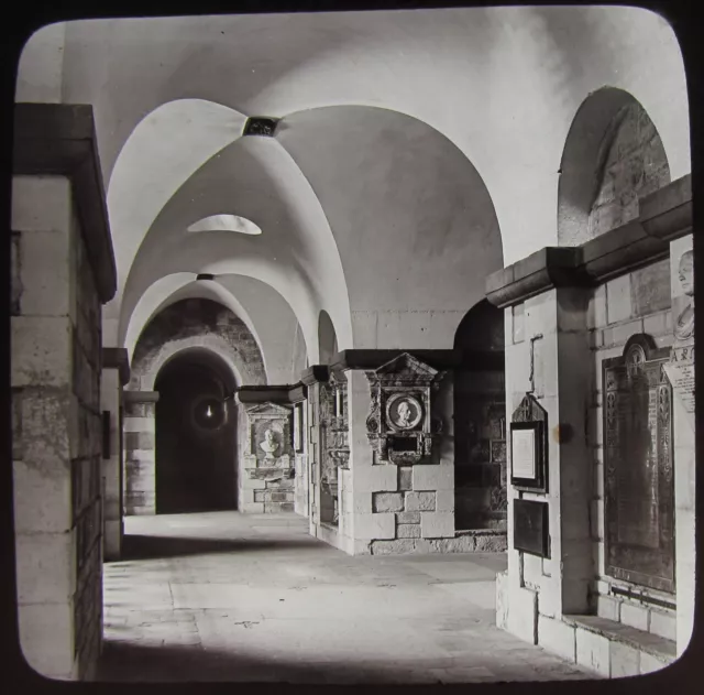 Glass Magic Lantern Slide ST PAULS CATHEDRAL CRYPT LONDON C1890 VICTORIAN PHOTO