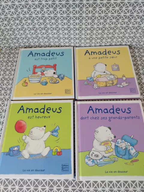 Lot de 4 livres pour enfants Amadeus 2004 Editions Quatre Fleuves