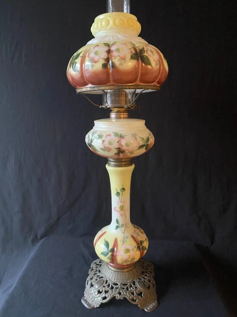 GWTW gone with the wind parlor banquet victorian antique kerosene oil lamp OLD