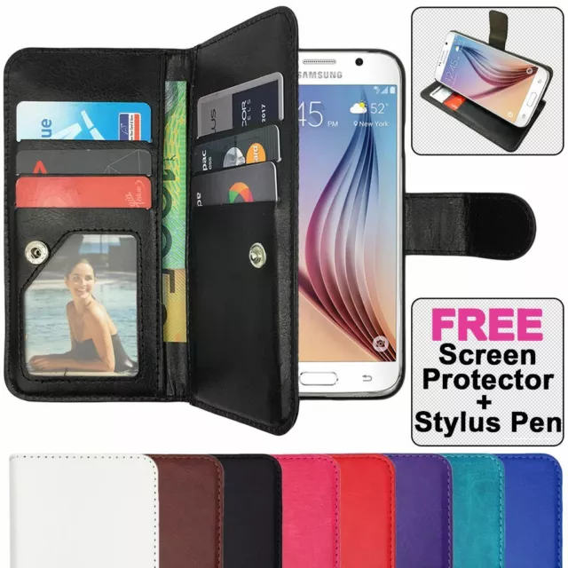 Leather Flip Case Wallet Cover For Samsung Galaxy S6 S5 S4 S3 A3 J1 S7 S8 S9 S10