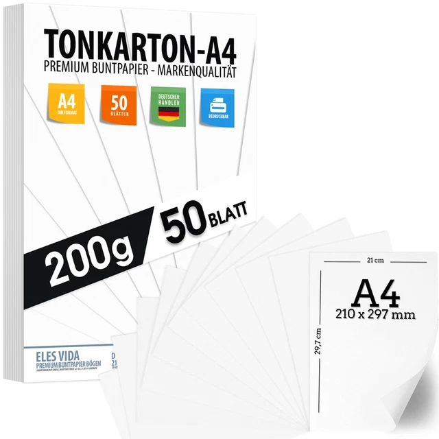 Lot De 50 Feuilles De Papier Dimpression 200 Gm² Format A4 Blanc 