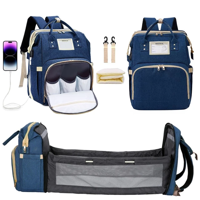 3 in 1 Diaper Bag Backpack with Changing Station Protable Expandable Mommy Bag