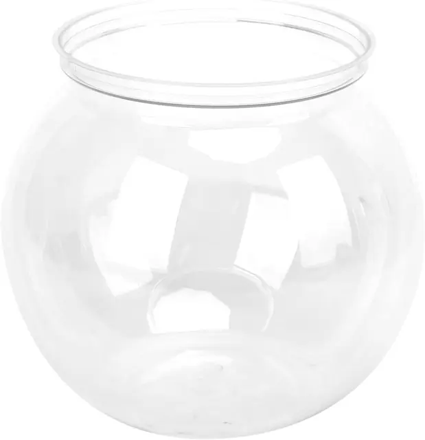 Mini Fish Tank,Classic Drum Style Fish Bowl Transparent Plastic round Bowl Aquar