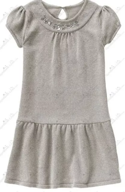 Gymboree Girls 10 "Holiday Gems" Silver Gray Sparkle Gem Holiday Dress NWT