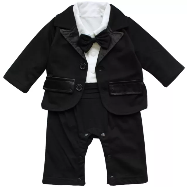 Baby Boy Gentleman Romper Wedding Formal Suit Tuxedo Suit Birthday Party Clothes