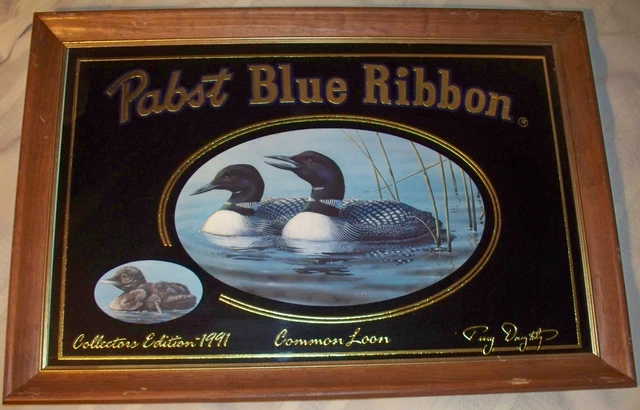 CHICAGO Local pickup Pabst Blue Ribbon vtg beer mirror Common Loon 1991 Lim Edtn