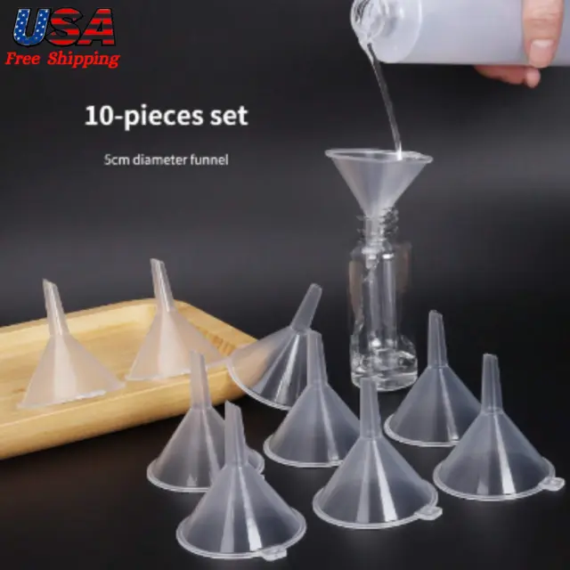 10pcs Plastic Funnel for Perfume Oil Lotion Diffuser Bottles Mini Liquid Lab USA