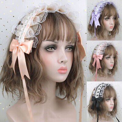 Lolita Girls Lace Bowknot Hairband copricapo accessori per capelli Cosplay Prop UK