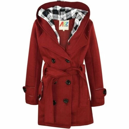 Bambine Soprabiti con Cappuccio Trincea Cappotti Risvolti Vino Parka Giacche