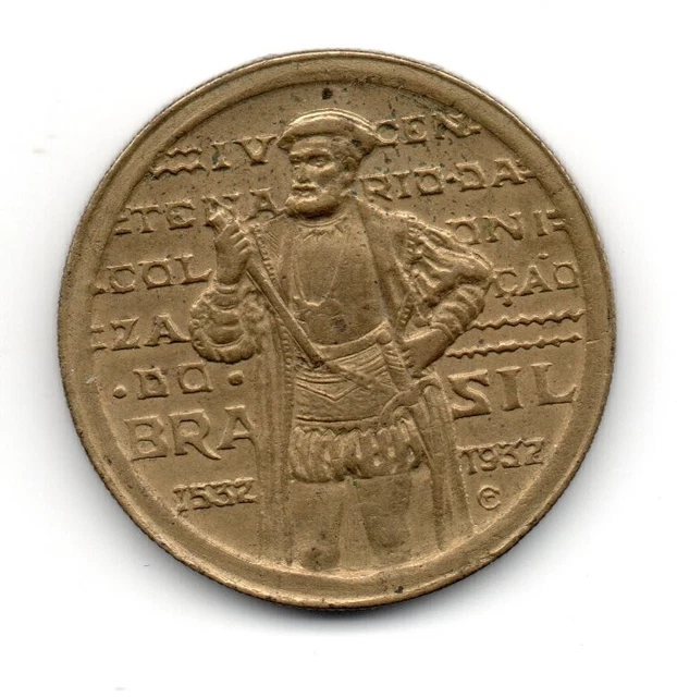 Brazil Coin 1000 Reis Year 1932 KM#531 Very Scarce Only 56.000 Minted