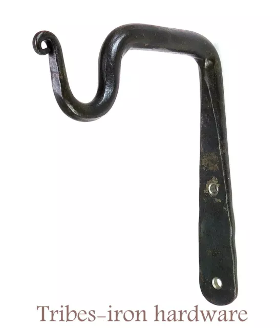 2 Curtain Rod Pole Holders Kitchen S Hook Rack Hanger Forge Wrought Iron Bracket