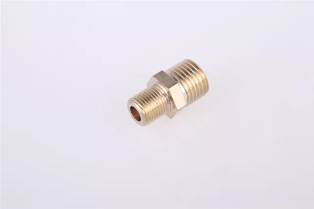 Brass 3/8" PT to 1/4" PT Male Hex Nipple Reducing Connector 10pcs