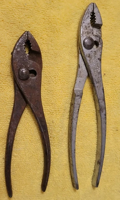 Vintage Ceetee Crescent 8" 6 Inch Slip Joint  Pliers Lot Of 2pc