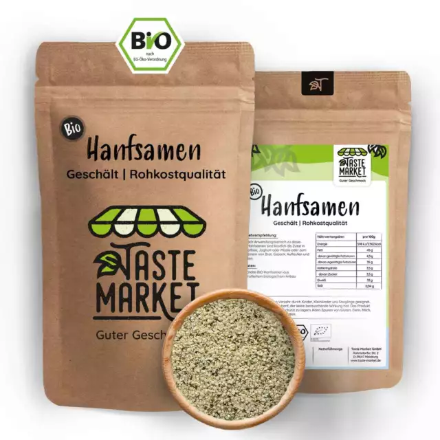 1 kg BIO Hanfsamen | Geschält | Hanf | Superfood | Natürliche Eiweißquelle