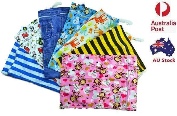 Water Proof Reusable Baby Cloth Diaper Nappy Wet & Dry Bags Swimmer Zipper Tote