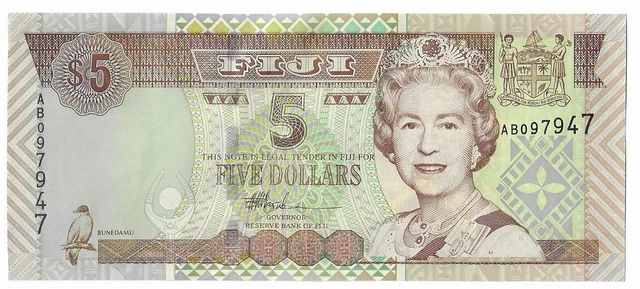 Fiji 5 Dollars, 2002 ND, P-105b, UNC