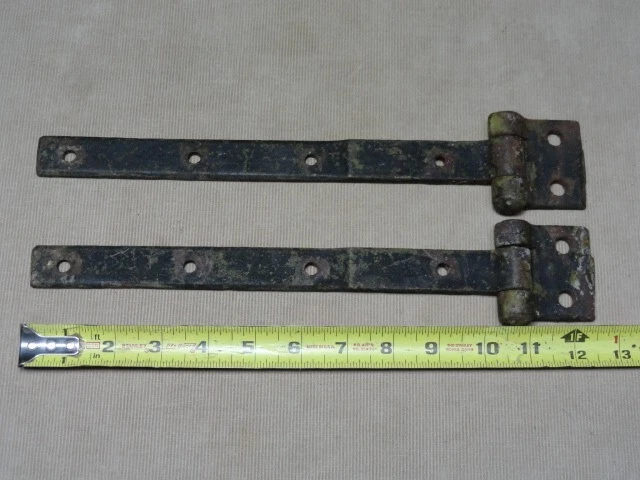 Pair of Barn Shed Door Garden Gate Strap Hinges Antique Cast Iron Nice Ones 'B' 7