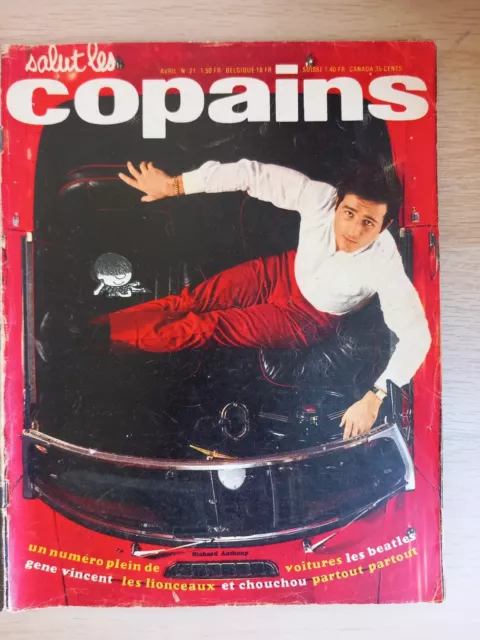 Salut Les Copains Numero 21 Magazine Johnny Hallyday,  Richard Anthony,...