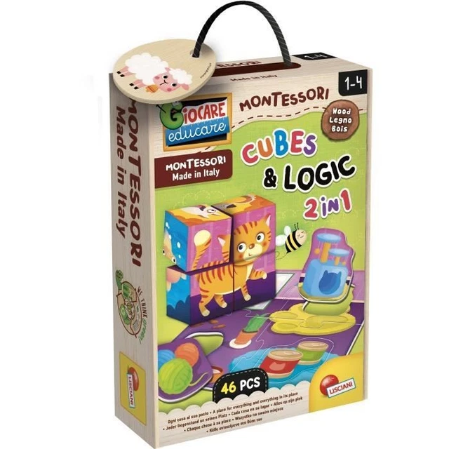 Jeu éducatif Montessori - Puzzle Maison En Bois, 60 Défis Progressifs - Développe La Logique Spatiale - Dès 3 Ans