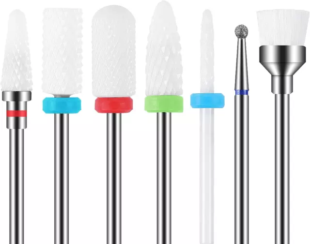 Punte Fresa Unghie, Set Di Manicure Elettrico Da 7 Pezzi Kit Di Trapano per Ungh