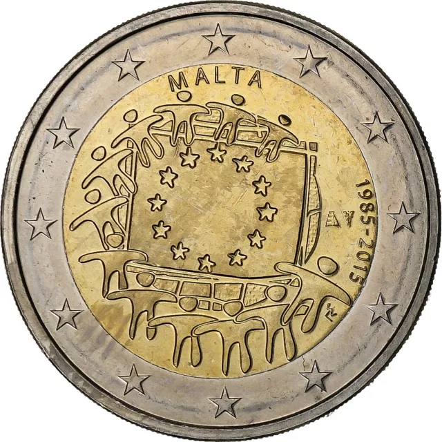 [#376080] Malta, 2 Euro, 2015, Paris, Bimetálico, SC