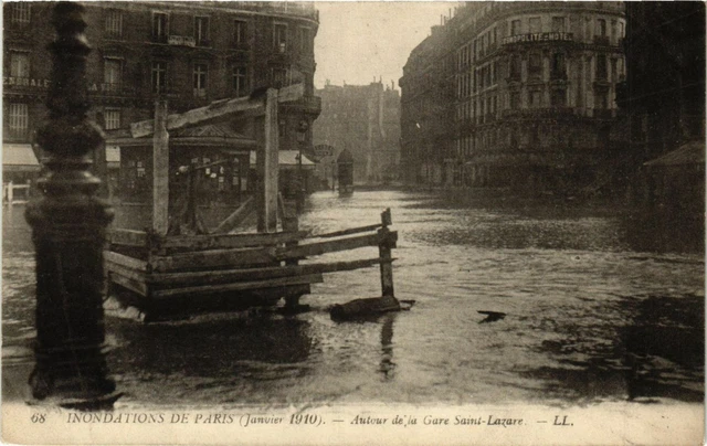 CPA AK PARIS Floodations 1910 Gare St-Lazare (578406)