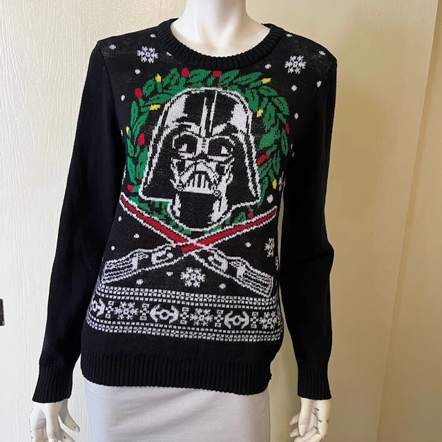 Star Wars Ugly Christmas Sweater Kids Boys Large Darth Vador